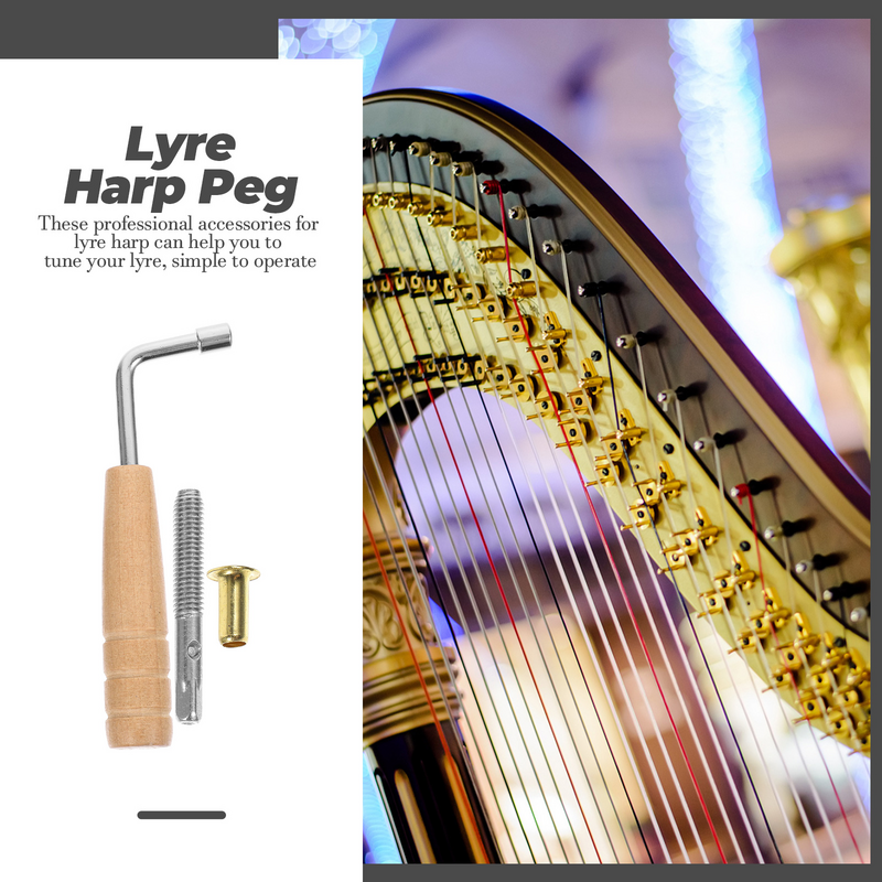 Lyre Harp Tuning Peg, Parte profissional String Pin, Acessório de substituição
