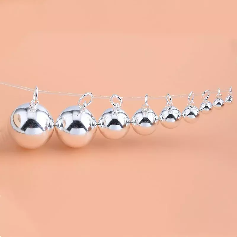 925 sterling silver hollow ball pendant Handmade DIY beaded material Fashion popular bracelet necklace jewelry accessories
