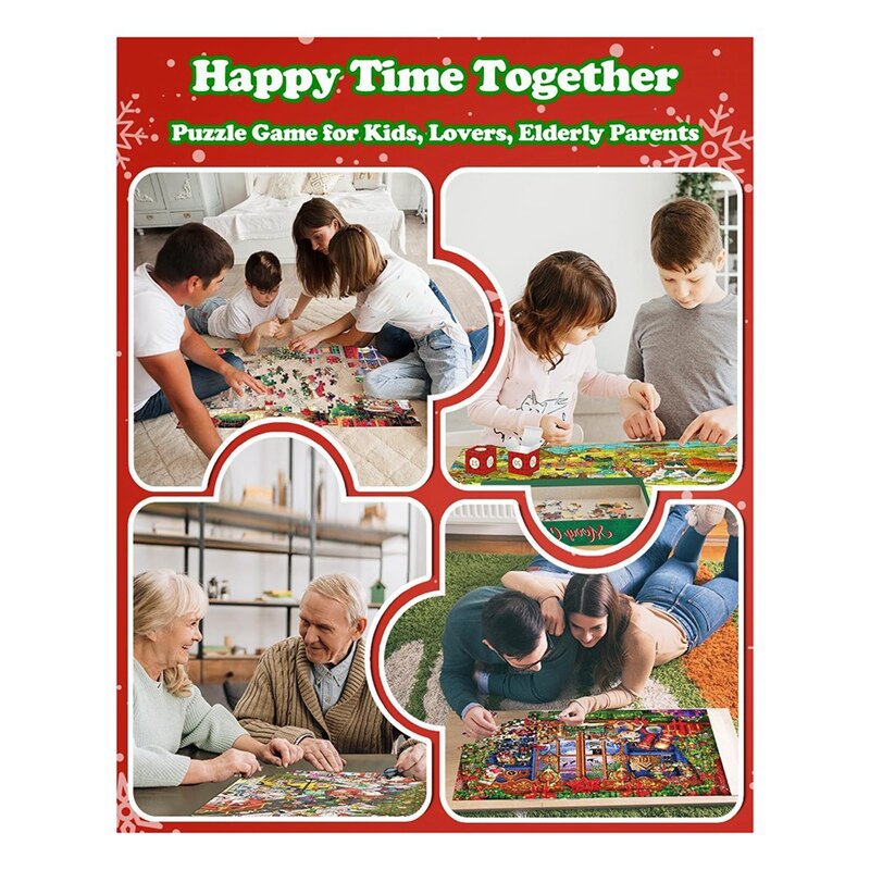 Puzzles du Père Noël avec sapin de Noël, jeux de décompression amusants pour la famille, durables, faciles à installer, 1000 pièces