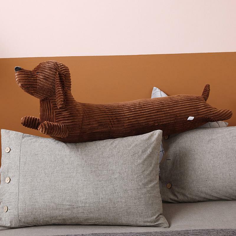 Peluche de perro salchicha, almohada suave, decoración para la vida