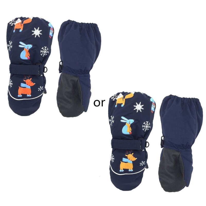 F62D Cartoon Cold Weather Windproof and Waterproof Snow Ski Gloves for Children