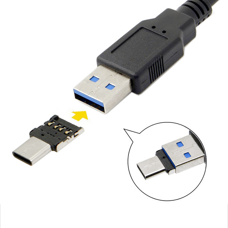 Adaptateur Micro USB à USB de Type c USB-C OTG, câble de données, convertisseur pour Xiaomi, Huawei, Samsung, souris, clé usb