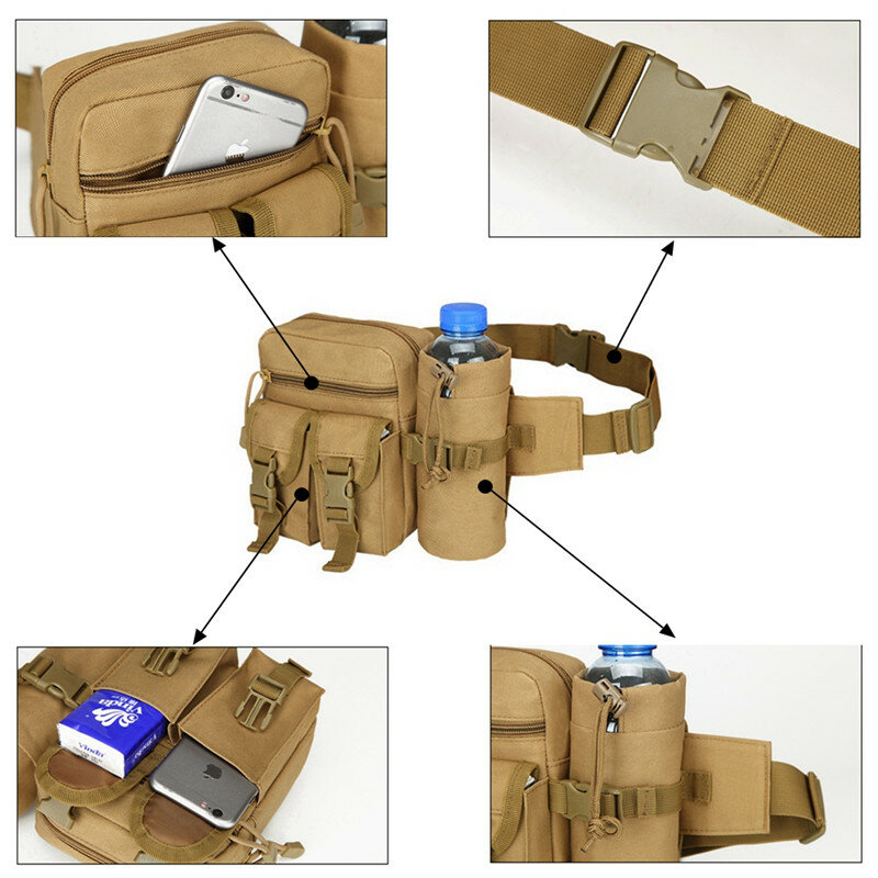 2024 nuovo marsupio tattico Nylon escursionismo borsa per telefono bottiglia d'acqua sport all'aria aperta caccia arrampicata borsa da cintura da campo
