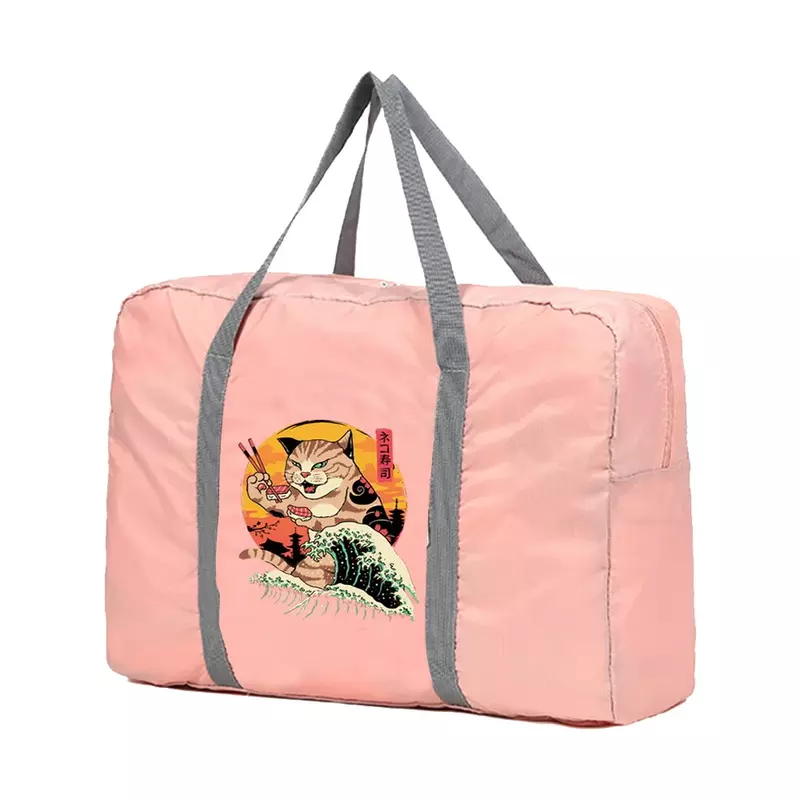 Дорожная сумка, сумки унисекс, сумки для сортировки багажа 2024, серия японских спортивных сумок с рисунком кошки, вместительная сумка, органайзер для багажа