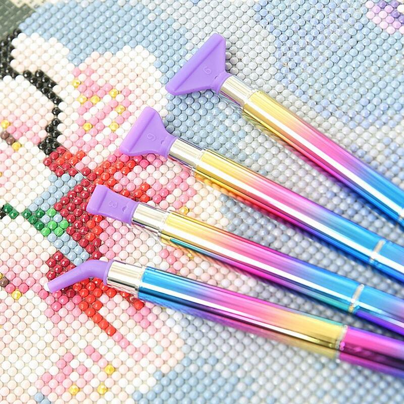 1 Set Rhinestone Painting Tool Kit Metal Colorful Thread Drill Pen with Replacement Heads DIY Craft DIY Rhinestone Art Tool