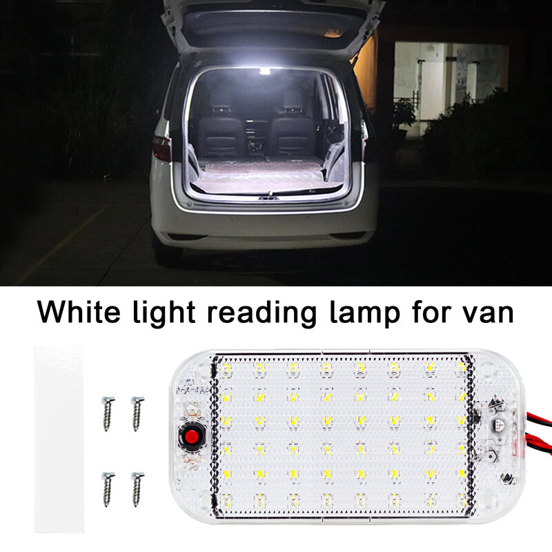48 LED 12V-24V Panel oświetleniowy wnętrza samochodu lampka do czytania wysokiej jasności światła kabiny dla ciężarówka Van RV łódź Camper taśma świetlna