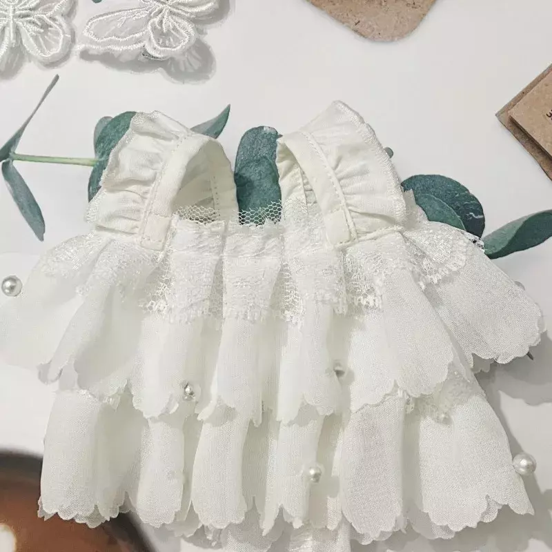 20cm bawełniana lalka odzież sukienka motyl biała suknia ślubna atrybut darmowa akcesoria odzieżowe dla dzieci