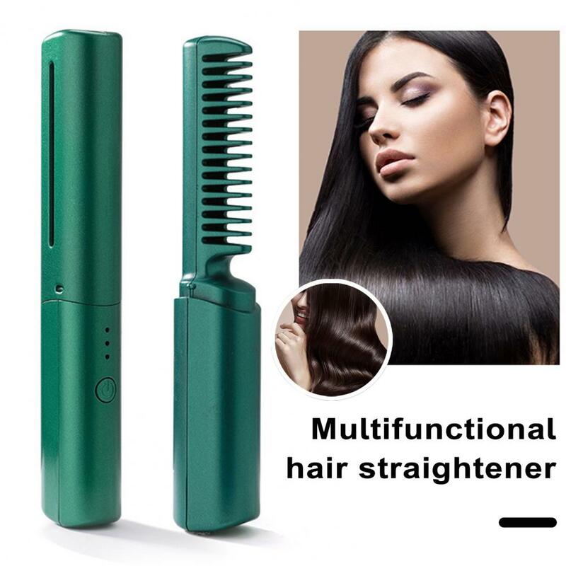 Portable Hair Straightening Brush Portable Wireless Hair Straightening Comb for Travel Salon Use Adjustable for Curly
