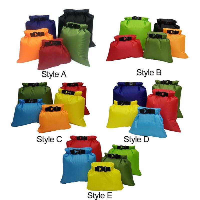 5Pcs Dry Bag Waterproof Bag Set Durable Lightweight Buckled Opening 1.5L 2.5L 3.5L 4.5L 6L Multiple Sizes for Fishing Swimming