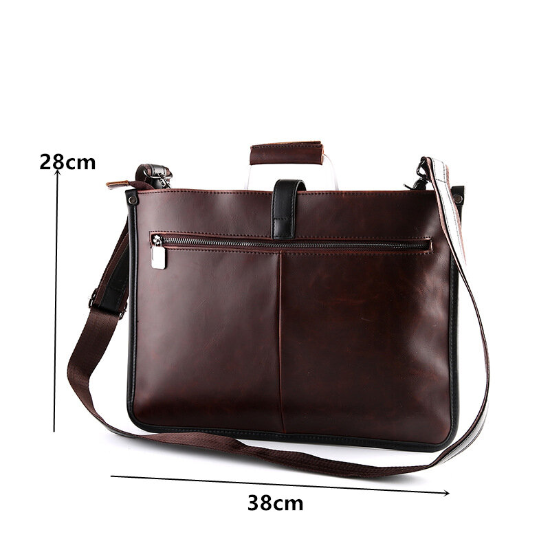 Luxury Business Briefcase Male High-quality Crazy Horse Leather Crossbody Shoulder Bag Men Laptop Handbag