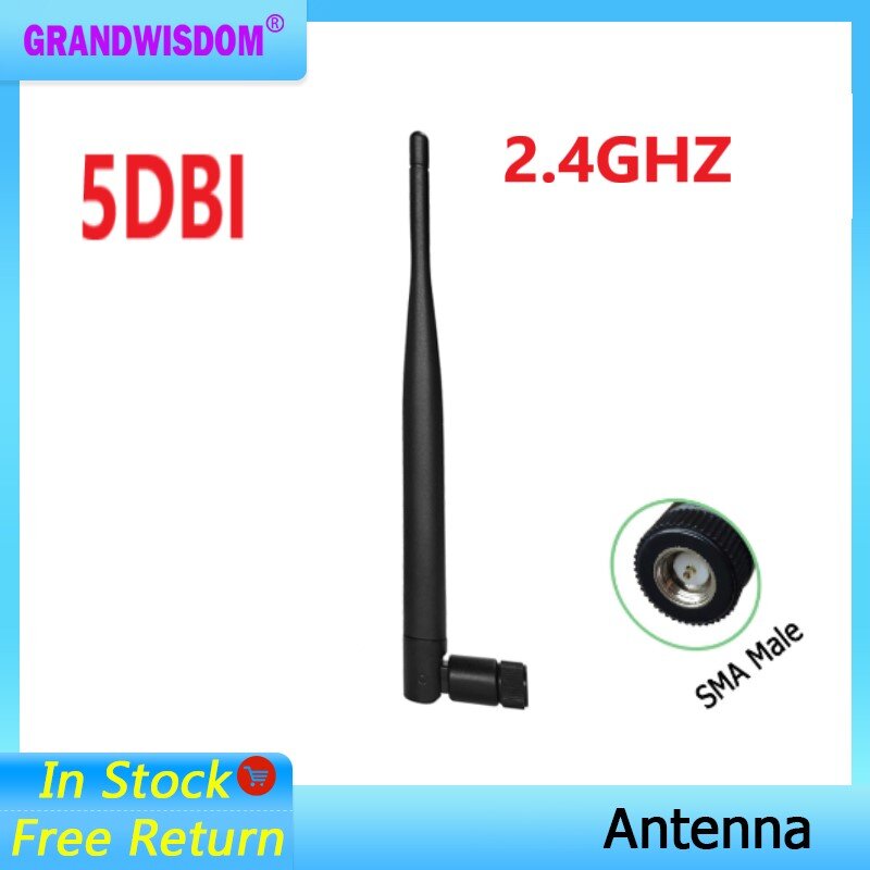 Antena WiFi para roteador sem fio, antena, conector macho SMA, Wi Fi, IOT, 2.4 GHz, 5.8G, 5dbi