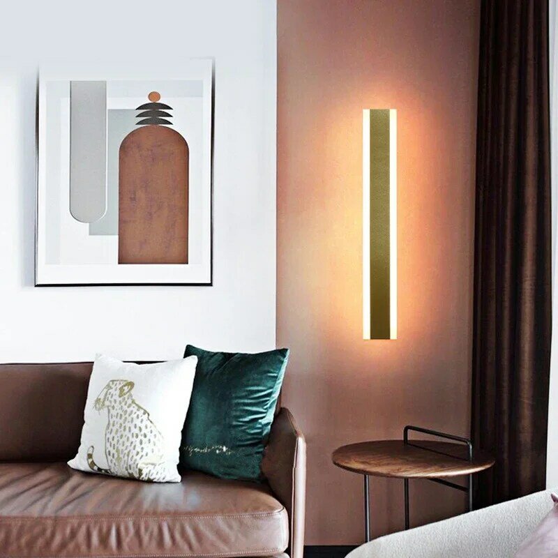 Акриловое Сменное настенное бра, минималистичный арт-Декор, прикроватный светильник для гостиной, столовой, спальни, дома, 40, 60 см, прямоугольная лампа