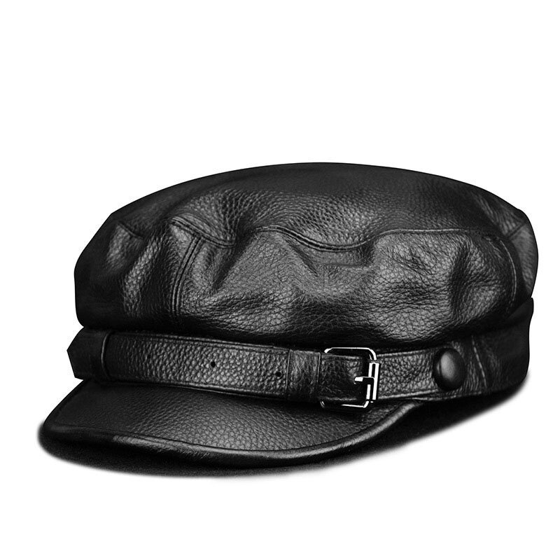 Jesień prawdziwa bydlęca skóra Retro czapka z daszkiem dla mężczyzn brytyjski stylowy Top klasy czapka taty moda uliczna miękki w dotyku wiadro kobiet kapelusz