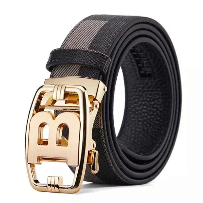 NEW High Quality Luxury Brand Designer Canvas Belts Male Automatic Buckle Men belts Genuine Leather Belt for men Strap for Jeans