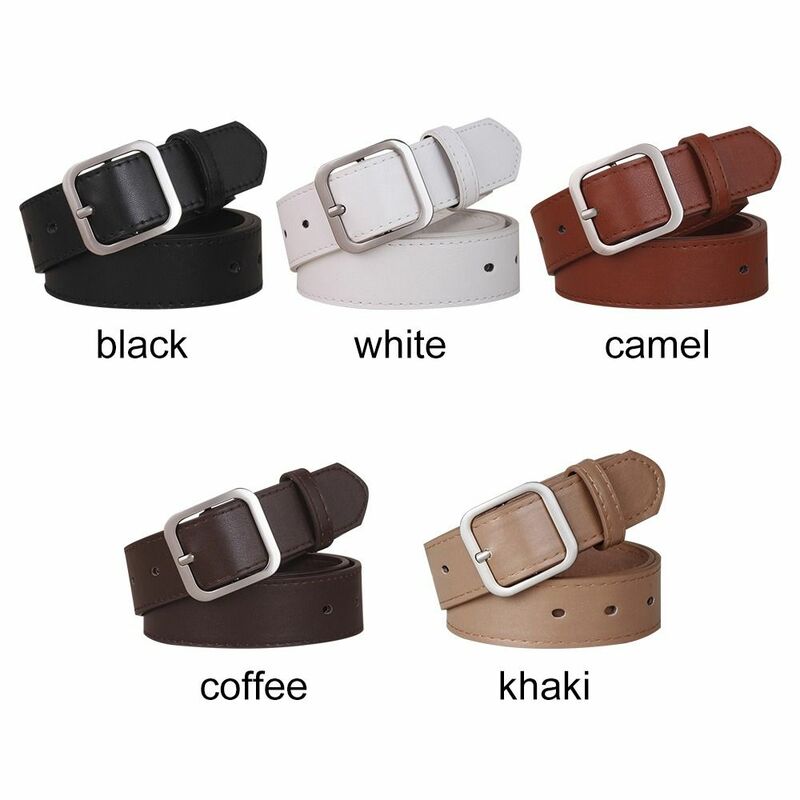 Fashion Luxury Brand Design Casual Leather Belt Square Pin Buckle Waistband Waist Band Ladies Dress Strap