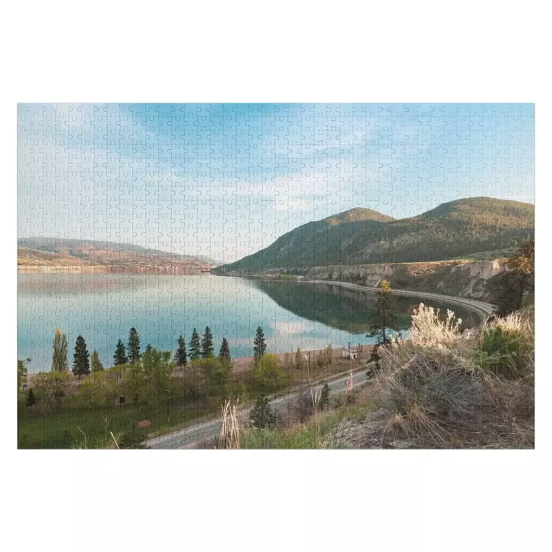 Okanagan-rompecabezas con vistas al lago y las montañas para niños, rompecabezas con motores a escala, regalo personalizado