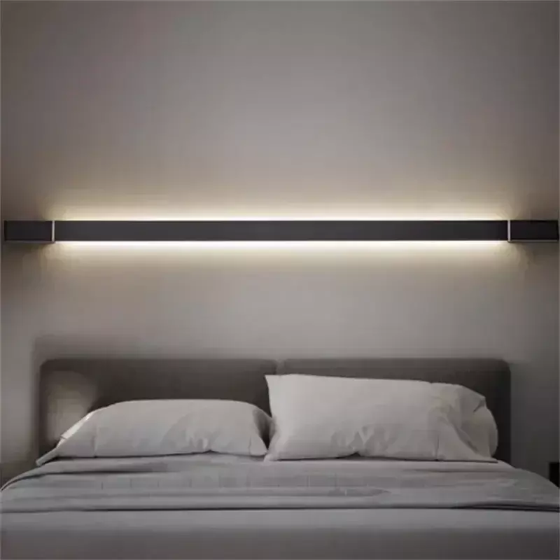 Lámparas de pared de diseño minimalista moderno, luces Led giratorias largas de aluminio nórdico para interiores, sala de estar, restaurante, dormitorio, accesorio para el hogar