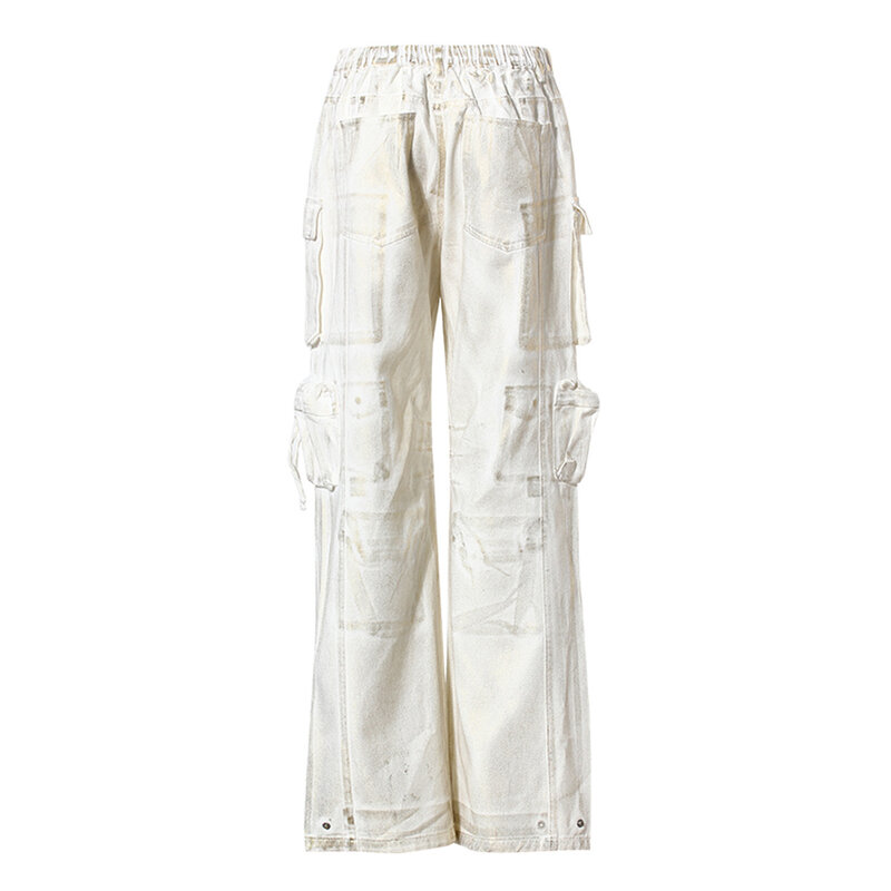 Pantalon blanc à jambes larges pour femmes, vêtement de travail, surintendant, printemps, tendance, 1 paire