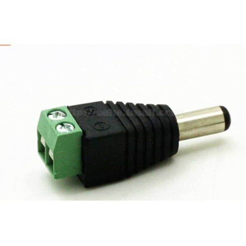 5,5 mm x 2,1 mm Pria laki-laki Adapter Power Plug DC untuk 5050 3528 5060 Single Color LED Strip dan CCTV Cameras