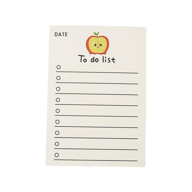 50 fogli Cute Fruit Bear Memo Pad Kawaii Simple Girly Diary decorativo Girl Do Sticky Paper List Heart Scheduler To Notes E1A2
