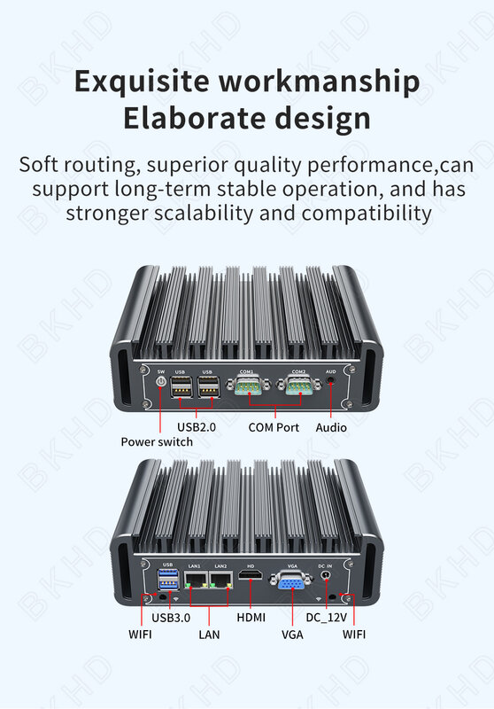 IKuaiOS-ordenador industrial sin ventilador G590 de 11. ª generación, Core 2,5G, Ethernet, 2 LAN, para máquina IoT automatizada, visión DAQ 2xRS232, GF-1449