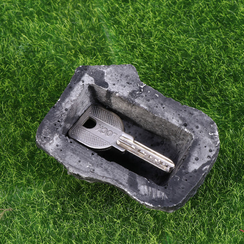 Portachiavi Rock nascosto portachiavi in resina di tipo pietra chiave in pietra artificiale Hider contiene chiavi di ricambio di dimensioni Standard