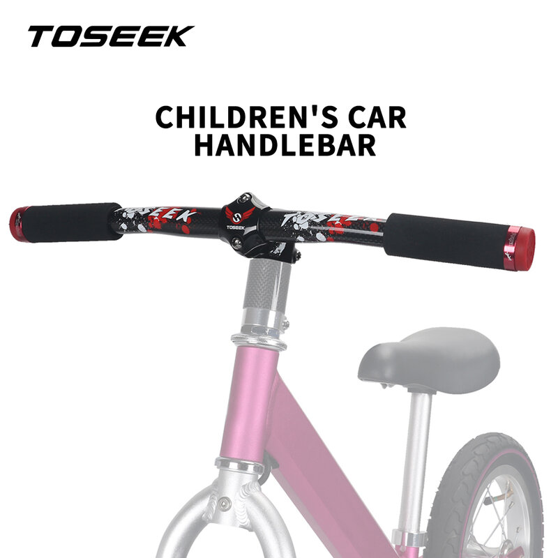 TOSEEK-Manillar de carbono completo para bicicleta, piezas de bicicleta de 25,4mm, deslizamiento de equilibrio, empuñadura recta/curva