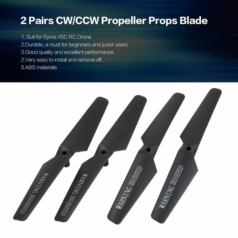 2 Pairs CW/CCW Propeller Props Blade for Syma X5C RC Drone Quadcopter Aircraft UAV Spare Parts Accessories Component
