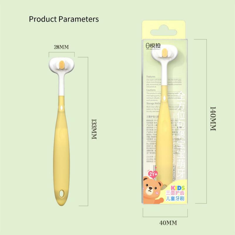 Children's Three-sided Tooth Protection Toothbrush Baby Soft-bristled Toothbrush Deciduous Tooth Brush Training Toothbrush
