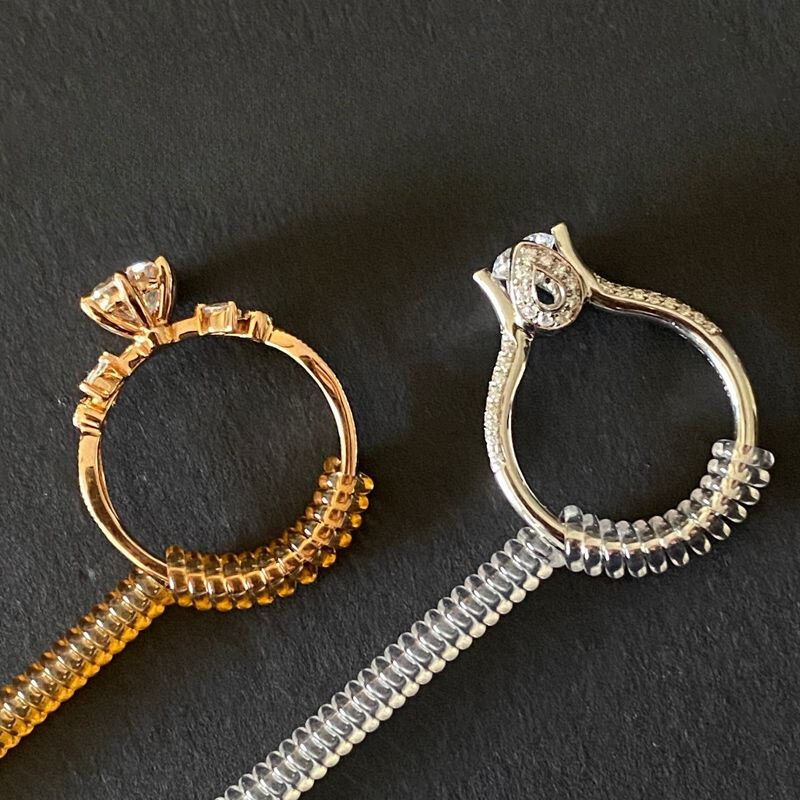 4 sztuk/zestaw narzędzia redukujące rozmiar pierścienia spiralne pierścienie na bazie sprężyny regulacja niewidoczny przezroczysty napinacz narzędzie do zmiany rozmiaru osłona biżuterii