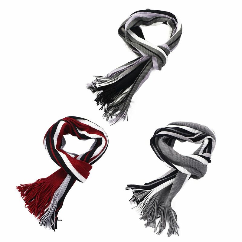 Fashion Designer Warm Winter Knit Scarf Scarves with Tassels Male Echarpe Scarf Striped Scarf Fringed Muffler Tassel Scarf