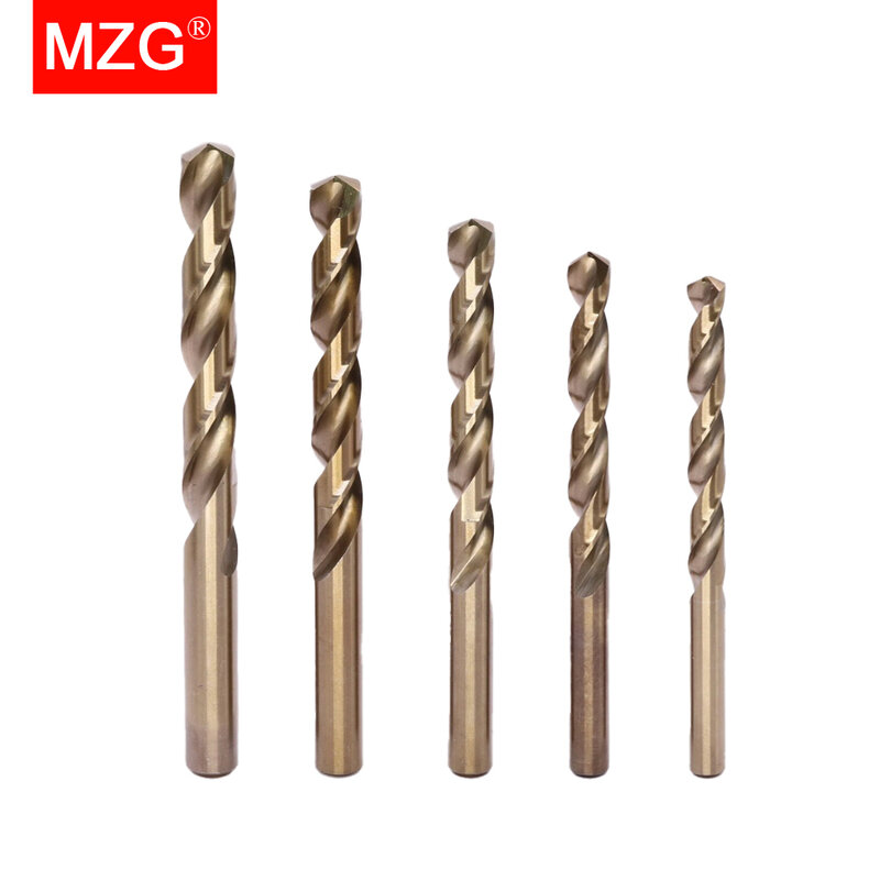 MZG 1.0 - 13.0 MM kobalt powlekany chwyt prosty standardowa długość HSS M35 szybki wiertła stalowe zestaw bitów CNC wiertarka