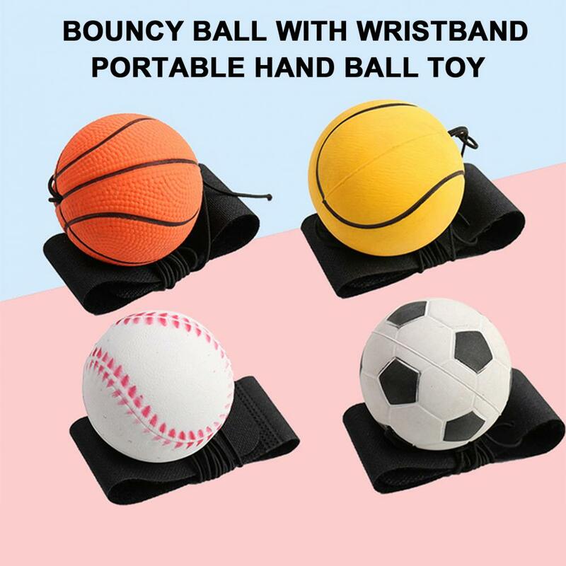Pelota de rebote compacta para niños, juego de pelota de mano para exteriores, pelota de rebote de goma con cuerda elástica, cuerda de nailon para exteriores