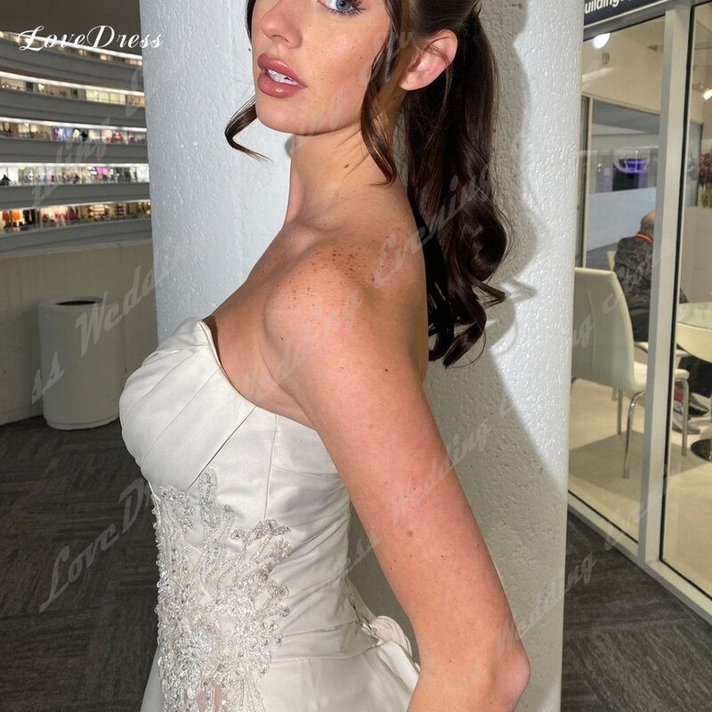 Элегантное свадебное платье LoveDress с вырезом сердечком, сексуальное платье с высоким разрезом, ТРАПЕЦИЕВИДНОЕ свадебное платье, платье для невесты
