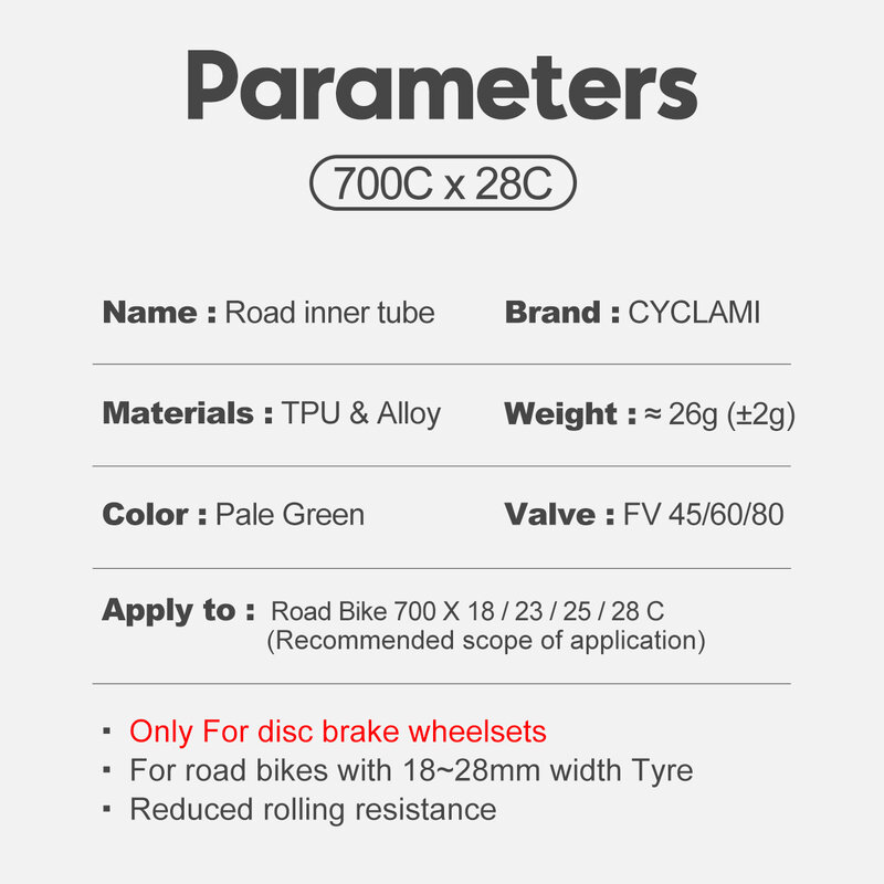 26g ultraleichtes TPU-Material 700c Straßen schlauch Fahrrad Rennrad MTB Fahrrad/80mm Länge Französisch Ventil 700c x 18 23 25 28 Reifen