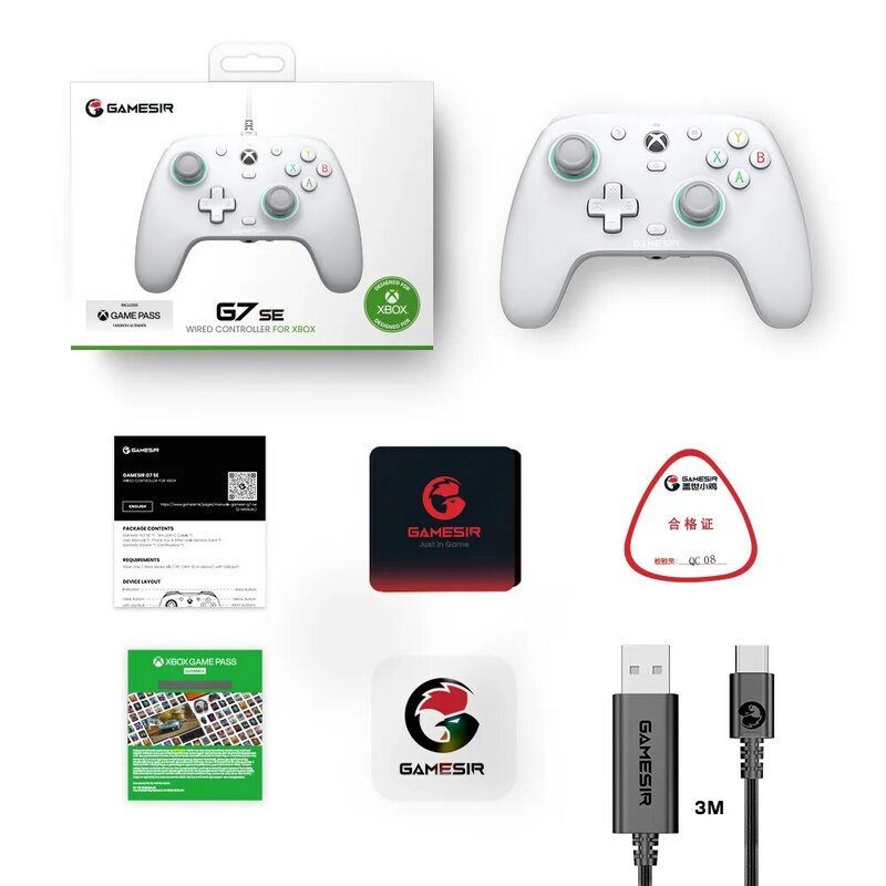 GameSir G7 SE gaming Gamepad controle com fio, Xbox series x Game Controller para PC, xbox seres s , One Hall Efeito Joystick, Original, Win11, 12, Série X, Série S