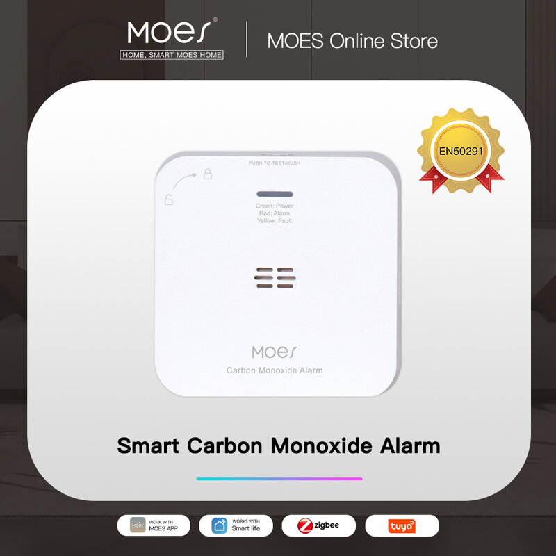 MOES Tuya ZigBee CO Detector allarme perdita di Gas rilevatore di monossido di carbonio Wireless Household Gas sirena sensore di allarme Smart Safety Home