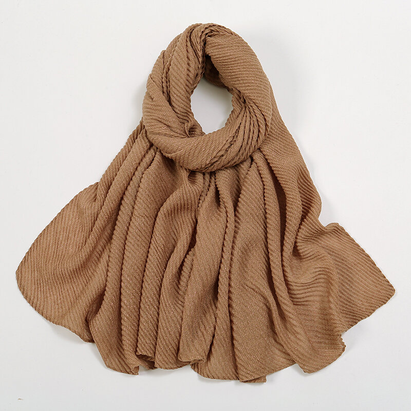 Pure color simple lines twill crepe long scarf Malay Indonesia Middle East foreign trade sales of new cotton scarf women