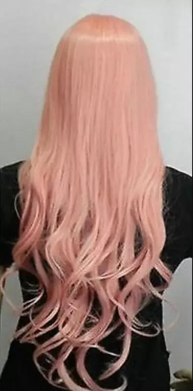 Gratis pengiriman baru jimat panjang merah muda keriting wig Cosplay untuk wanita Natal kostum pesta Halloween wig