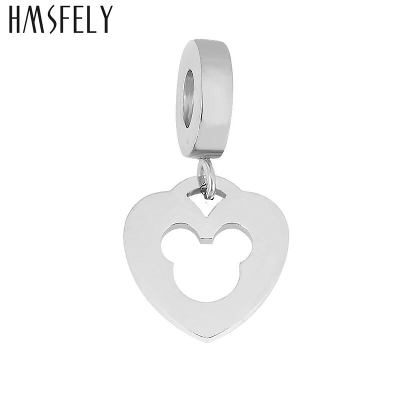 HMSFELY Stainless Steel Lovely Heart Pendant For DIY Bracelet Necklace Jewelry Making Accessories Bracelets Parts