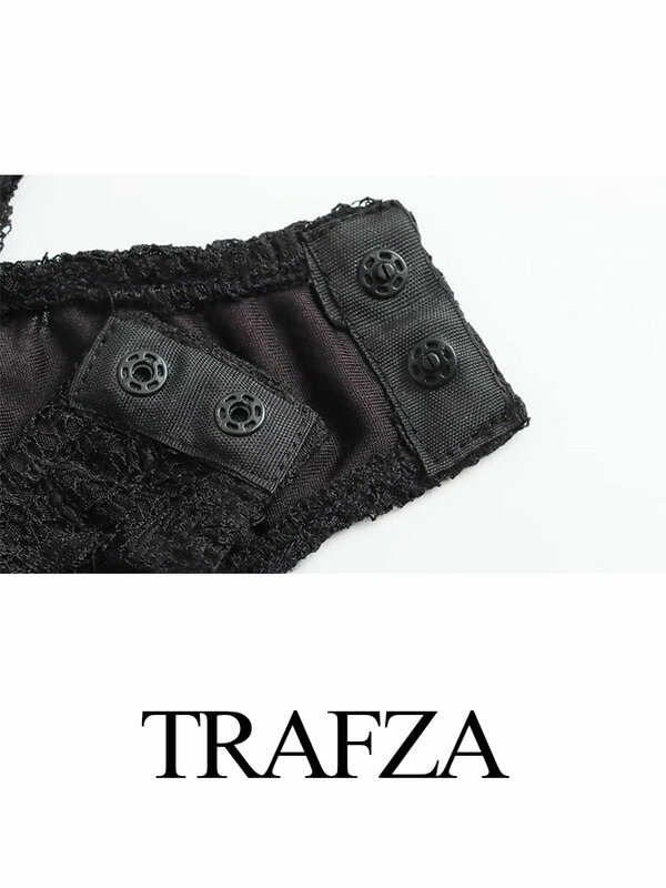 TRAFZA-trajes de encaje para mujer, bodys ajustados ahuecados de manga larga + Leggings largos de cintura elástica, tendencia de verano, 2023