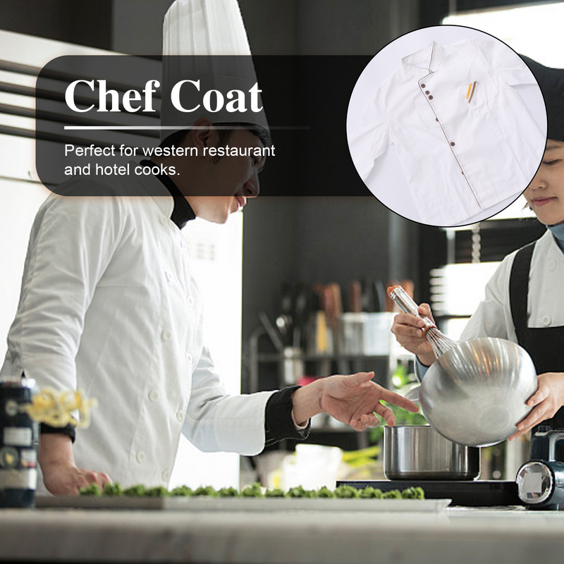 Unisex manga comprida Basical Chef Tops, Camisa Catering para Padaria, Hotel e Restaurante, Preto, Tamanho L