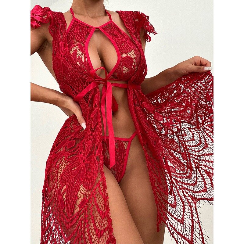 Women's Sexy Lace Seductive and Fun Set Exotic Dancewear  Sexy Dresses See Through  Sheer Dress  Sexy Costume Women