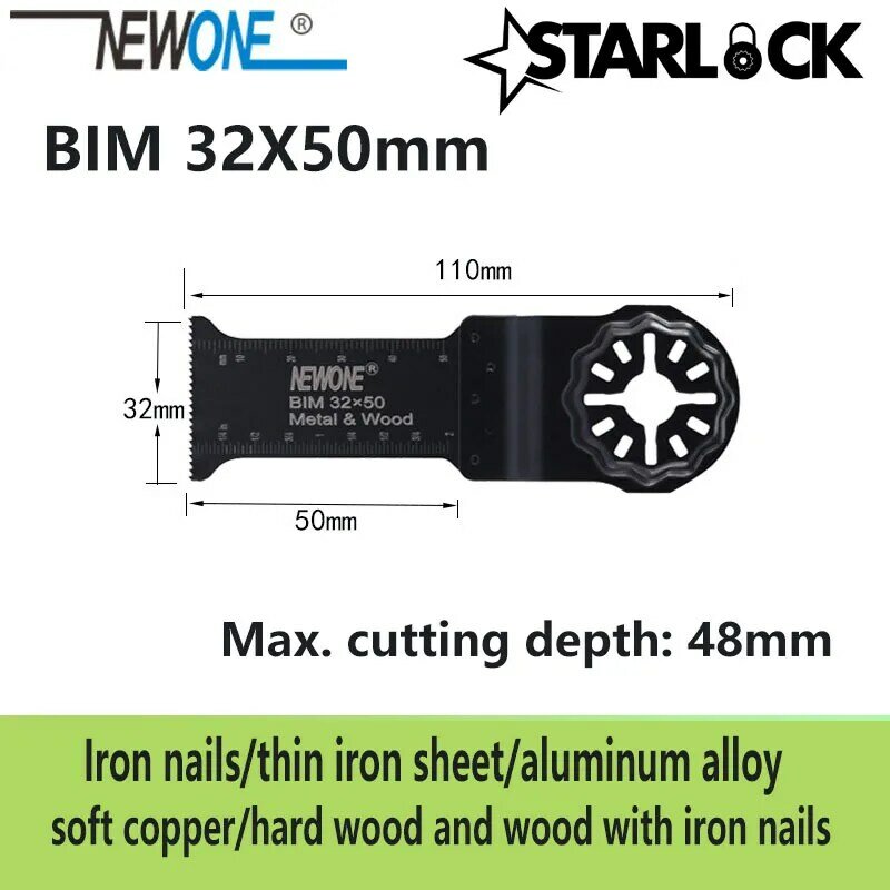 NEWONE STARLOCK BIM-Scie longue à ajustement sphérique, outils oscillants électriques pour la coupe du bois et du métal, N64.et plus, 32x50mm