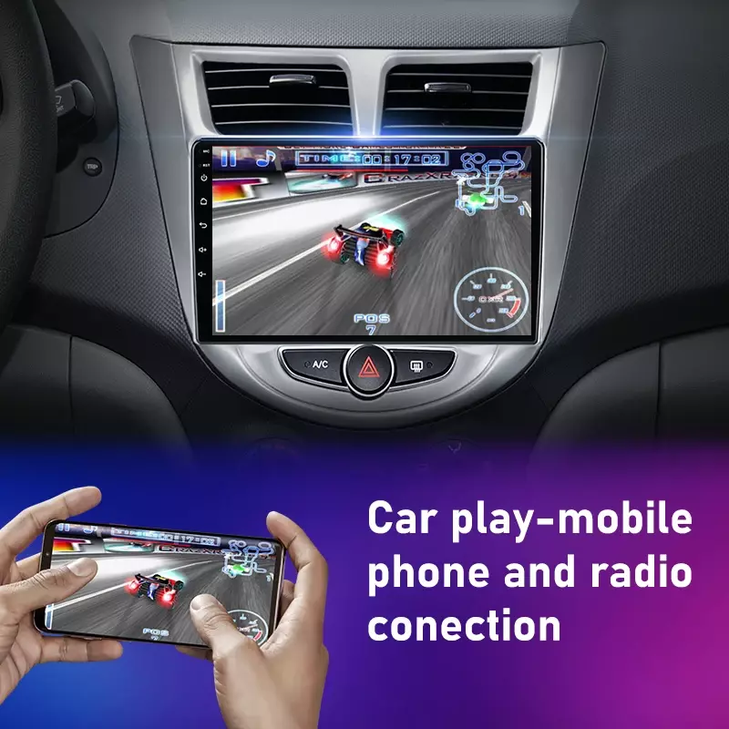 Srnubi 자동차 라디오 카플레이, 현대 솔라리스 베르나 액센트 1 2010 - 2016 멀티미디어 플레이어, 2 Din GPS 4G DVD 헤드 유닛, 안드로이드 12
