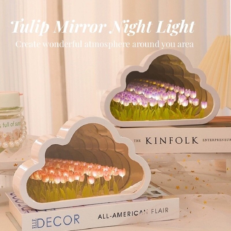 Tulip Cloud Nightlight Handmade DIY Gift Tulip Flower Sea Valentine's Day Christmas Birthday Gift For Girls