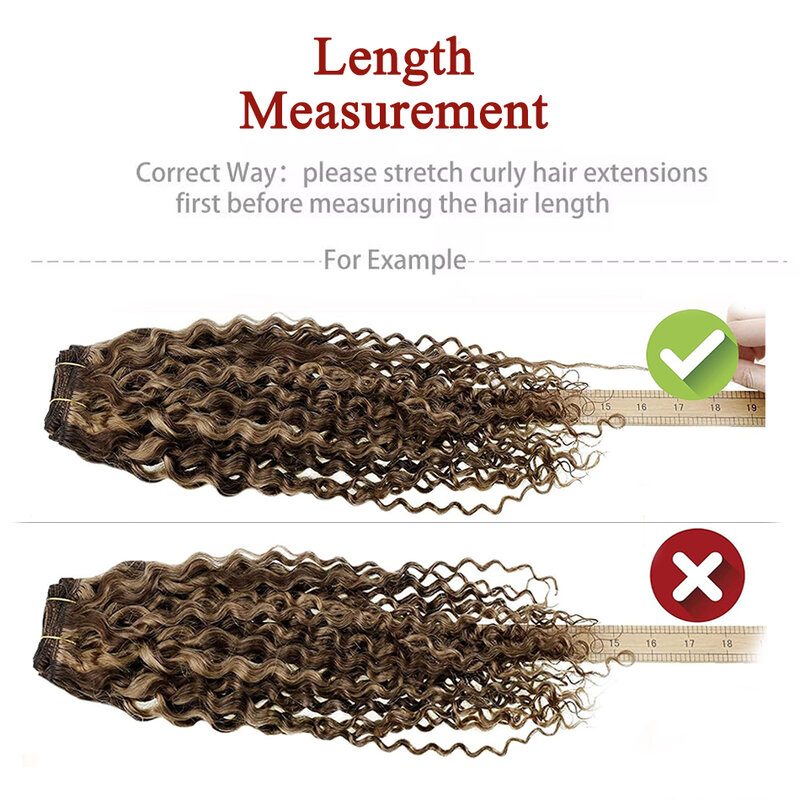 Clip In Hair Extensions Kinky Curly Remy Human Hair 10Pcs/Set Chestnut Brown & Bronzed Blonde Mix Full Head Natural Hairpiece