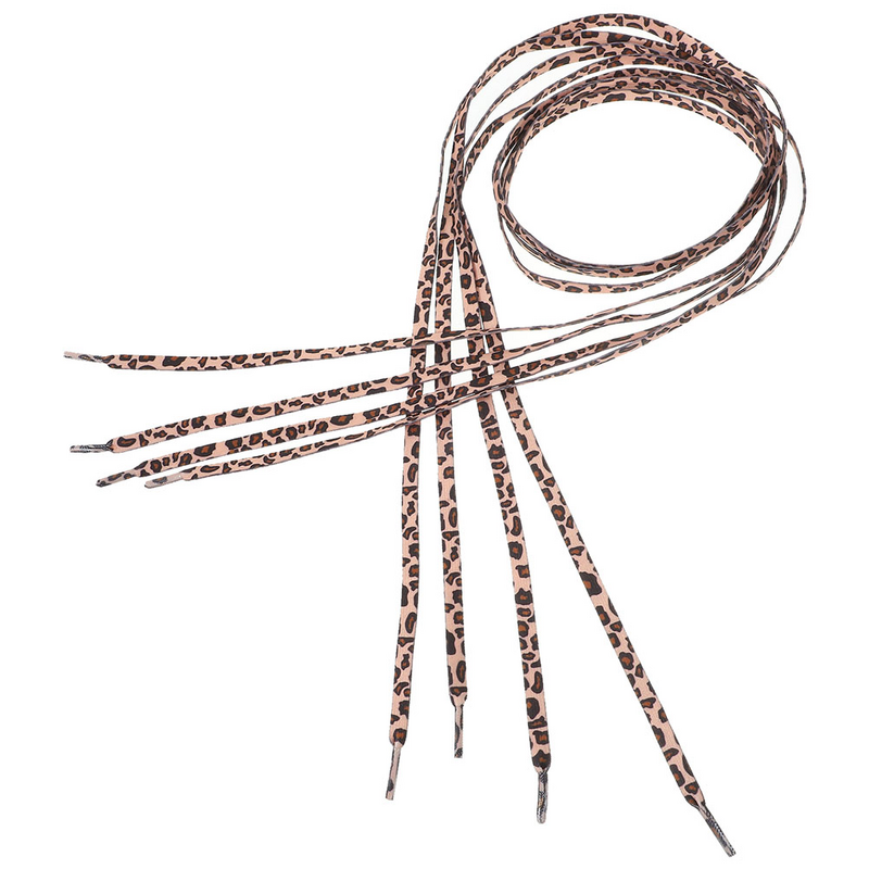 2-parowe sznurowadła w panterkę do tenisówek Sznurowadła dla dorosłych Wymień elastyczny pasek