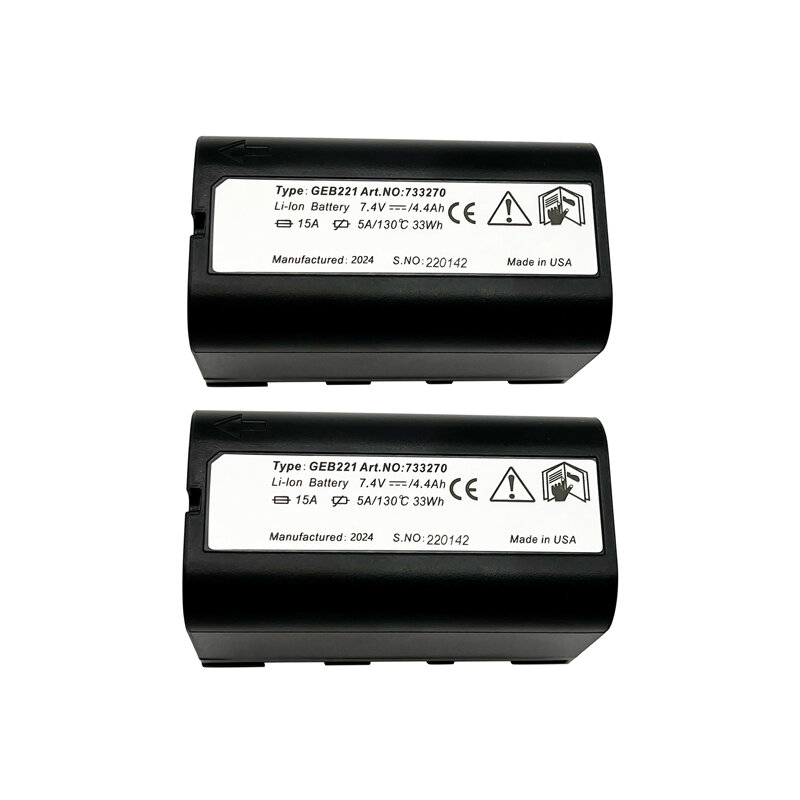 2 buah baterai Li-ion GEB221 untuk Leica TS02 TS06 TS09 TPS1200 ATX1200 Series survei Total stasiun 4400mAh 7.4V baterai GPS