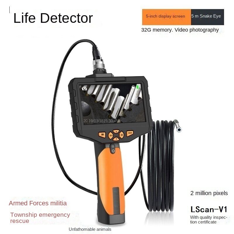 Rilevatore di vita Lscan-V1 strumento di salvataggio di ricerca Video interfono vocale Audio-Video a infrarossi salvataggio di emergenza 5m 2 milioni di pixel